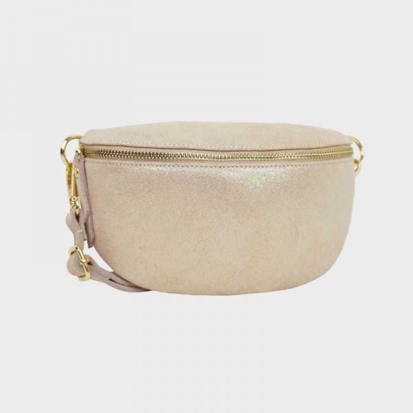 Anais - Sac banane en cuir brillant...