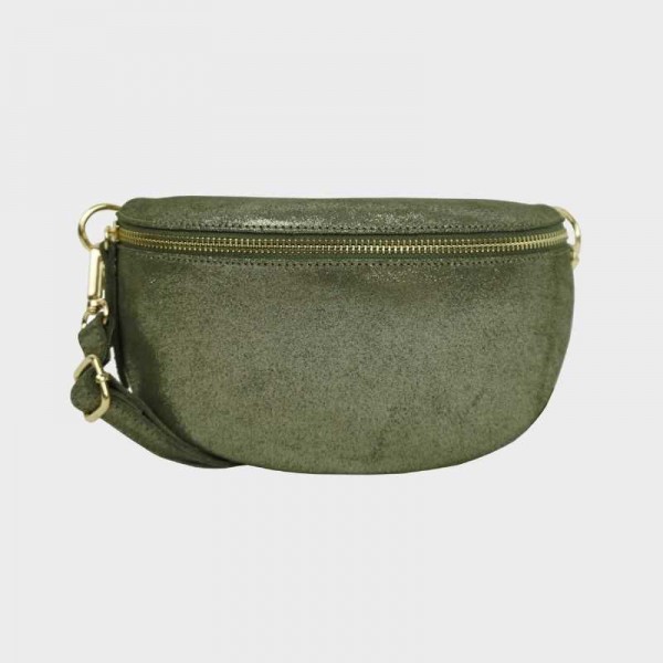 Anais - Sac banane en cuir brillant...