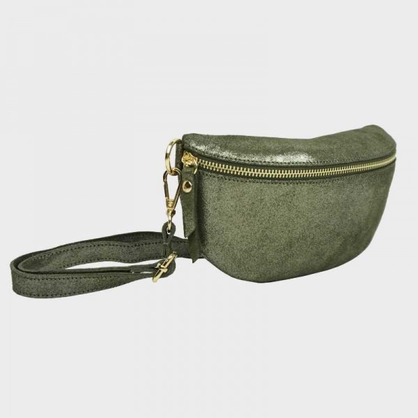 Anais - Sac banane en cuir brillant...