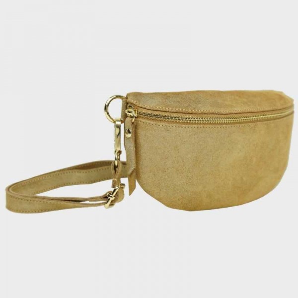 Anais - Sac banane en cuir brillant...