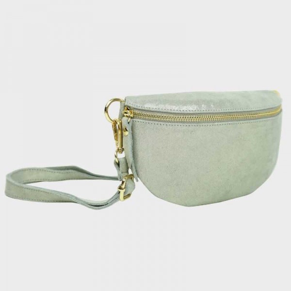 Anais - Sac banane en cuir brillant...