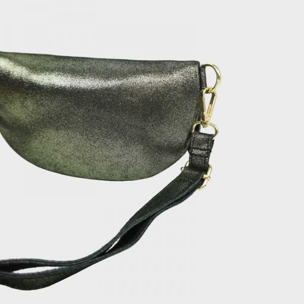 Anais - Sac banane en cuir brillant...