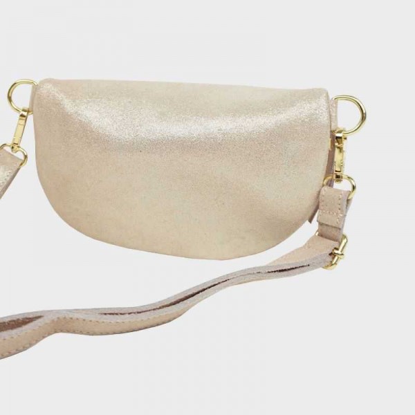 Anais - Sac banane en cuir brillant...