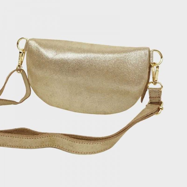 Anais - Sac banane en cuir brillant...