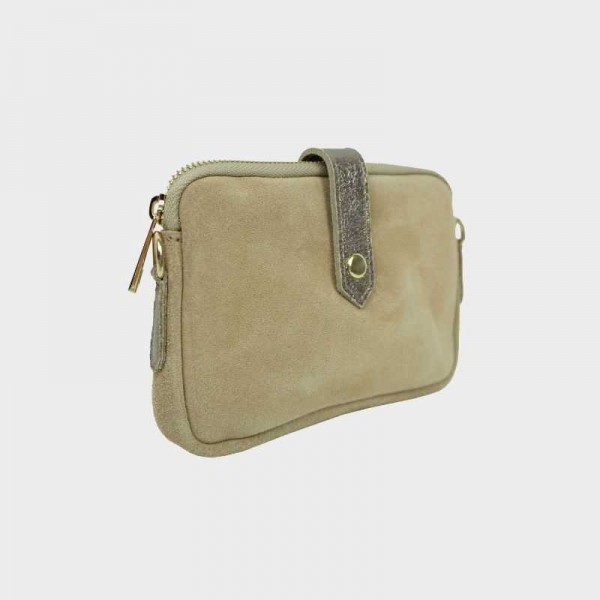 Anais - Pochette plate en cuir nubuck... Anais - Pochette plate en cuir nubuck...