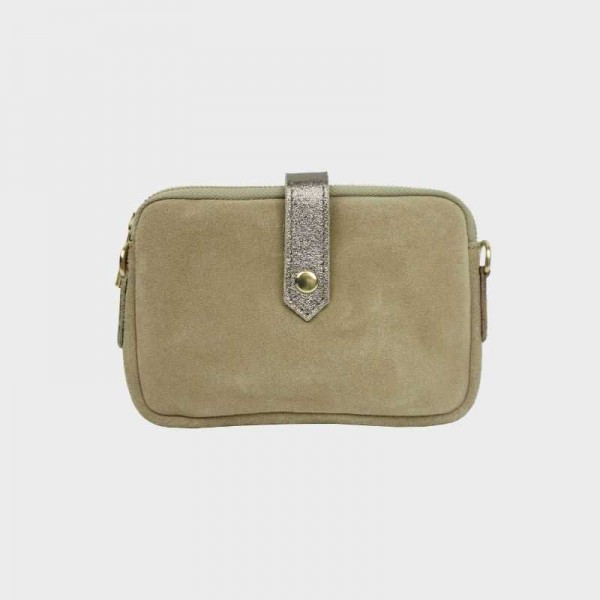 Anais - Pochette plate en cuir nubuck... Anais - Pochette plate en cuir nubuck...