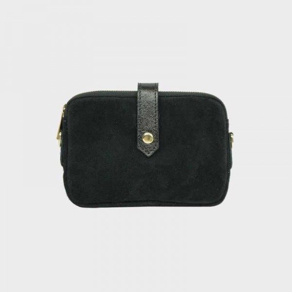 Anais - Pochette plate en cuir nubuck...