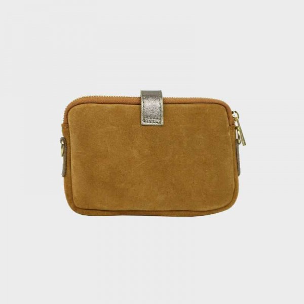 Anais - Pochette plate en cuir nubuck...