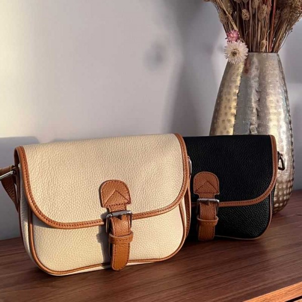 Anais - Sac bandoulière en cuir...
