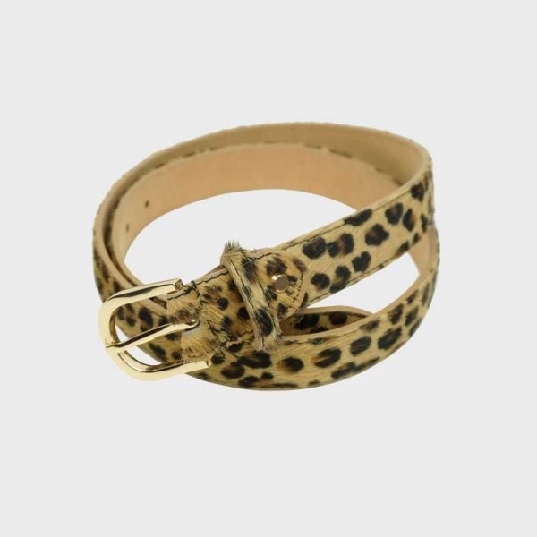 Anais - Ceinture en cuir imprimé animal