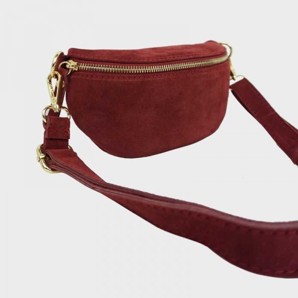 Anais - Sac banane en cuir suédine...