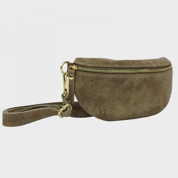 Anais - Sac banane en cuir suédine...