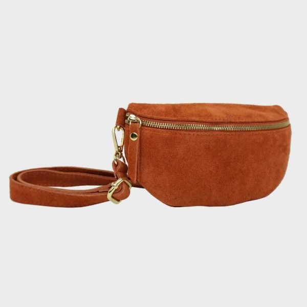 Anais - Sac banane en cuir suédine...