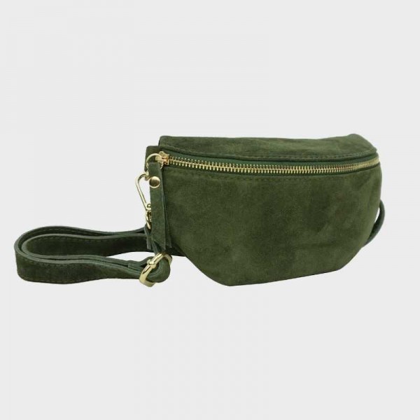 Anais - Sac banane en cuir suédine...