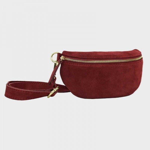 Anais - Sac banane en cuir suédine...