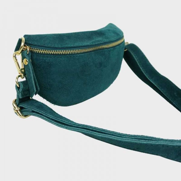 Anais - Sac banane en cuir suédine...