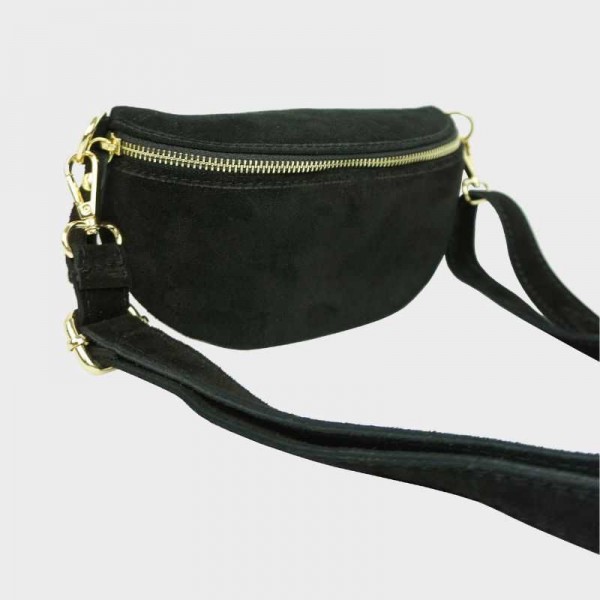 Anais - Sac banane en cuir suédine...