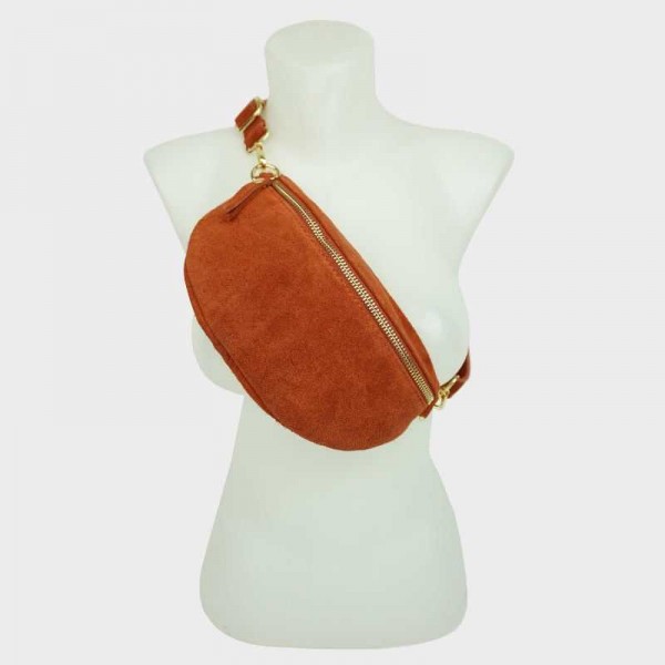 Anais - Sac banane en cuir suédine...