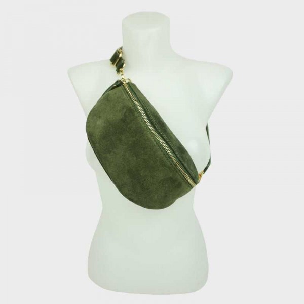 Anais - Sac banane en cuir suédine...