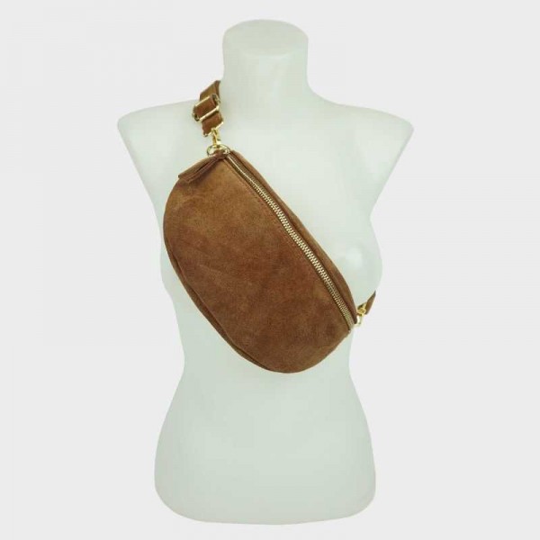 Anais - Sac banane en cuir suédine...