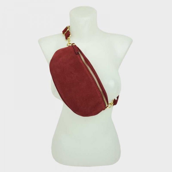 Anais - Sac banane en cuir suédine...