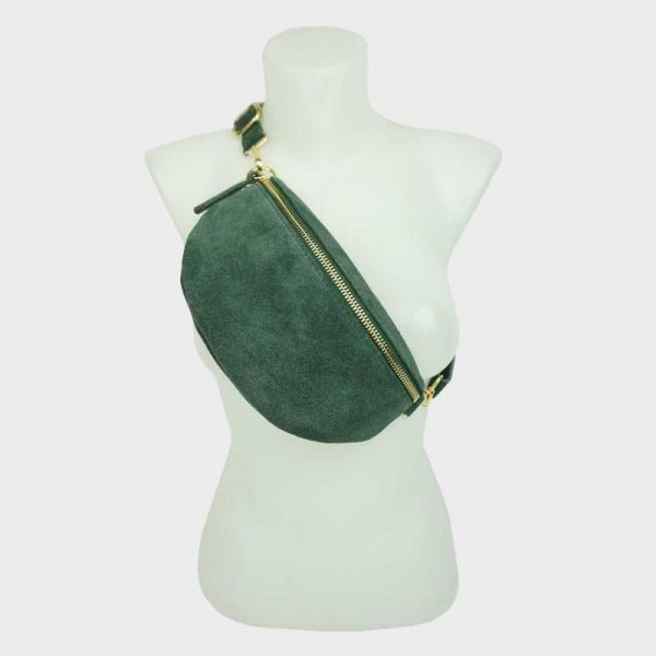 Anais - Sac banane en cuir suédine...