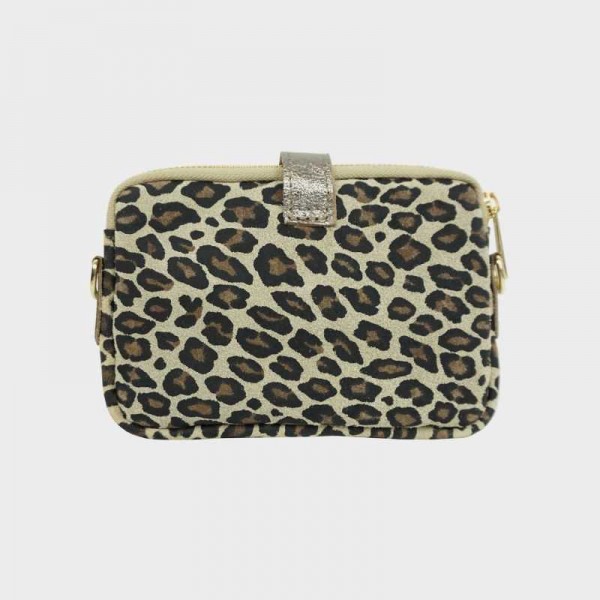 Anais - Pochette plate en cuir nubuck...