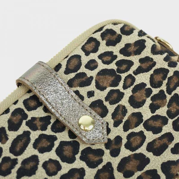 Anais - Pochette plate en cuir nubuck...