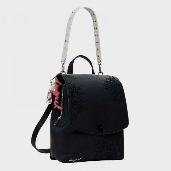 Desigual - Sac à dos noir rabat avec...