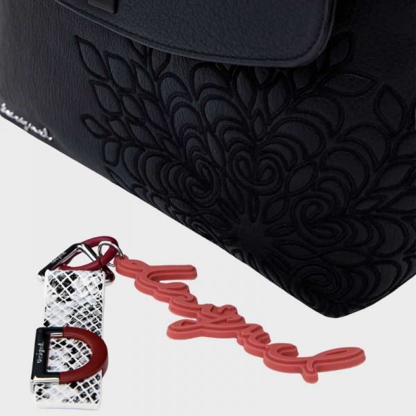 Desigual - Sac à dos noir rabat avec...