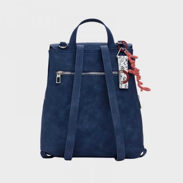 Desigual - Sac à dos bleu rabat avec...