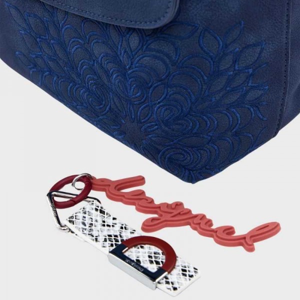 Desigual - Sac à dos bleu rabat avec...