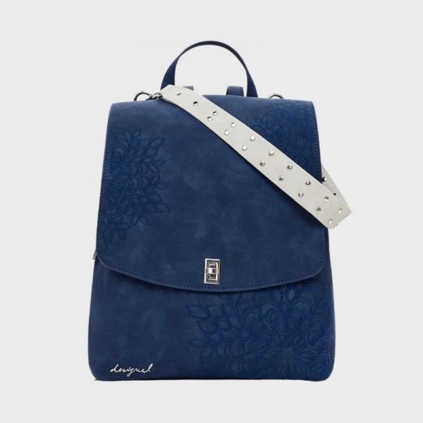 Desigual - Sac à dos bleu rabat avec...