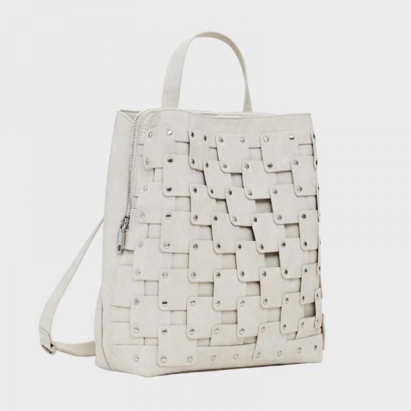 Desigual - Sac à dos clouté blanc...