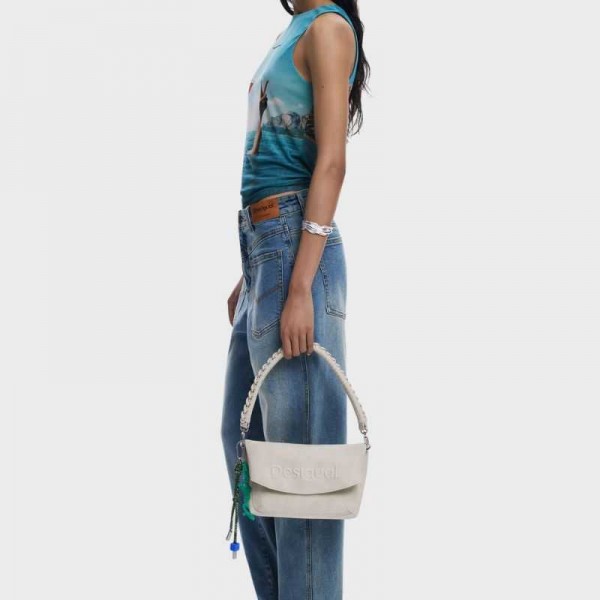 Desigual - Sac porté épaule gris...