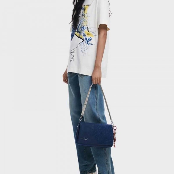 Desigual - Sac porté épaule bleu...