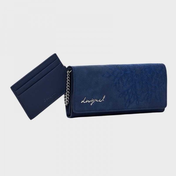 Desigual - Portefeuille bleu rabat...