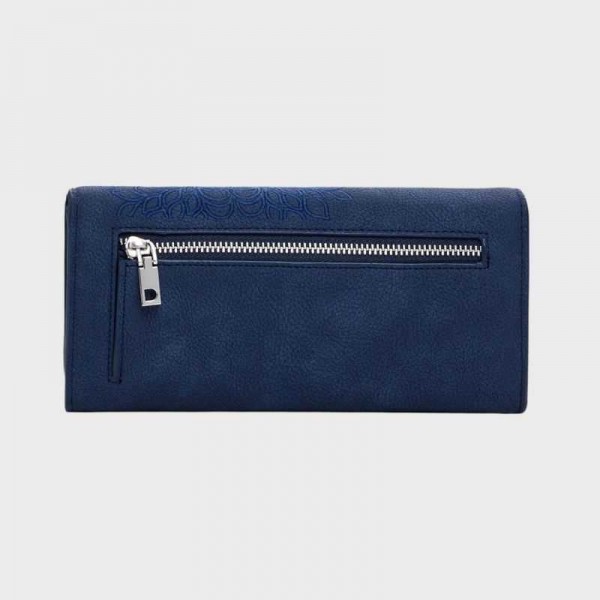 Desigual - Portefeuille bleu rabat...