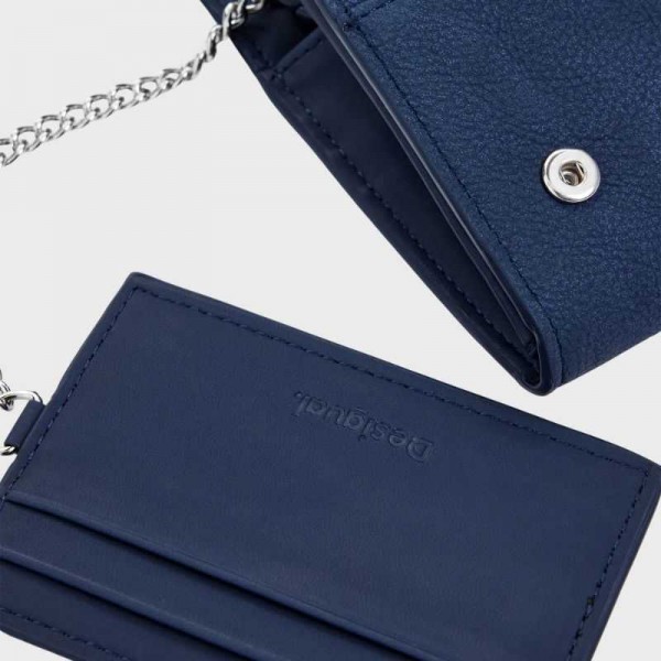 Desigual - Portefeuille bleu rabat...