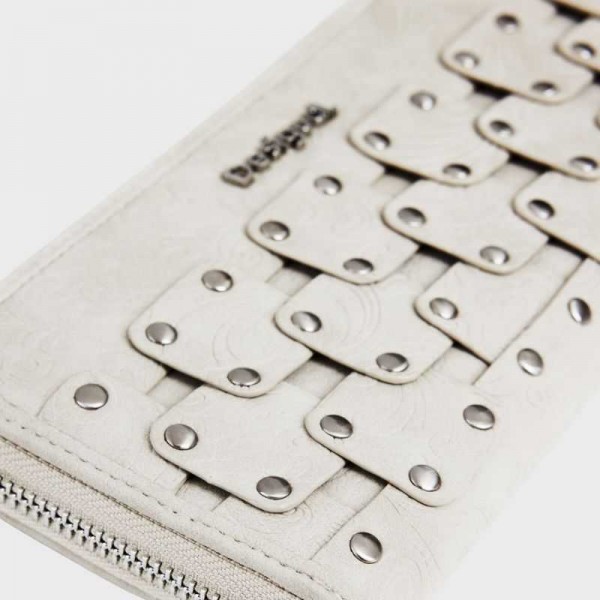 Desigual - Portefeuille zippé blanc...