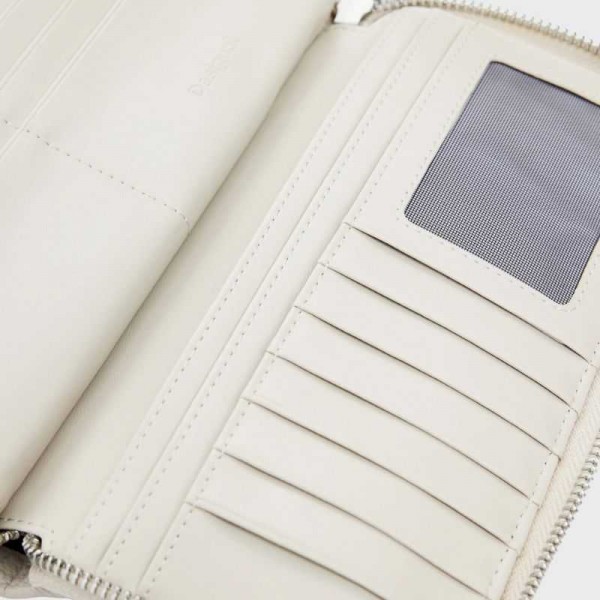 Desigual - Portefeuille zippé blanc...