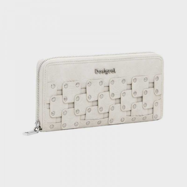 Desigual - Portefeuille zippé blanc...