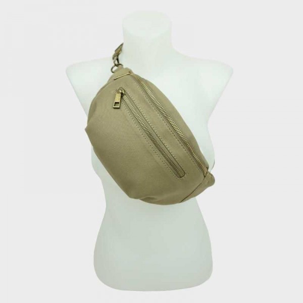 Anais - Sac banane zippé en toile...