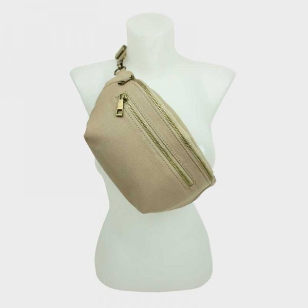 Anais - Sac banane zippé en toile...