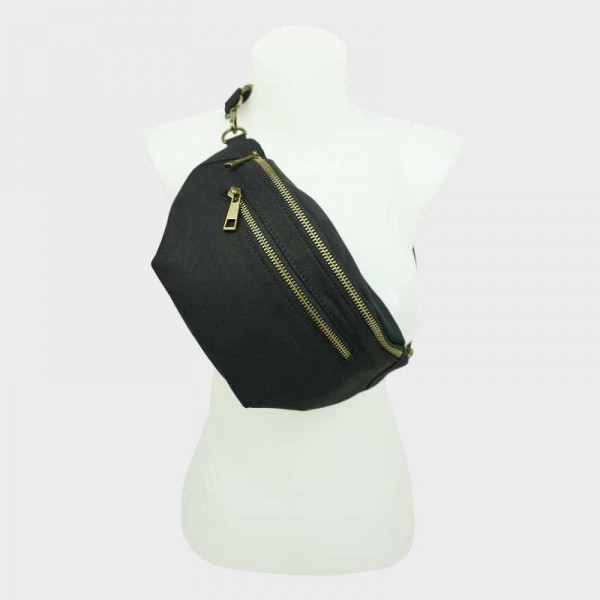 Anais - Sac banane zippé en toile...