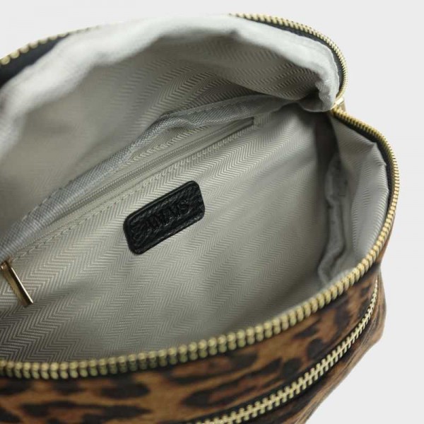 Anais - Sac banane en toile léopard...