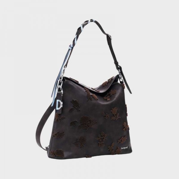 Desigual - Sac à dos marron fleurs... Desigual - Sac à dos marron fleurs...