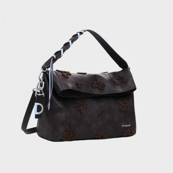 Desigual - Sac à main marron fleurs... Desigual - Sac à main marron fleurs...