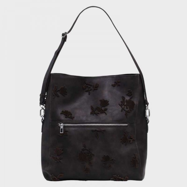 Desigual - Sac à main marron fleurs... Desigual - Sac à main marron fleurs...