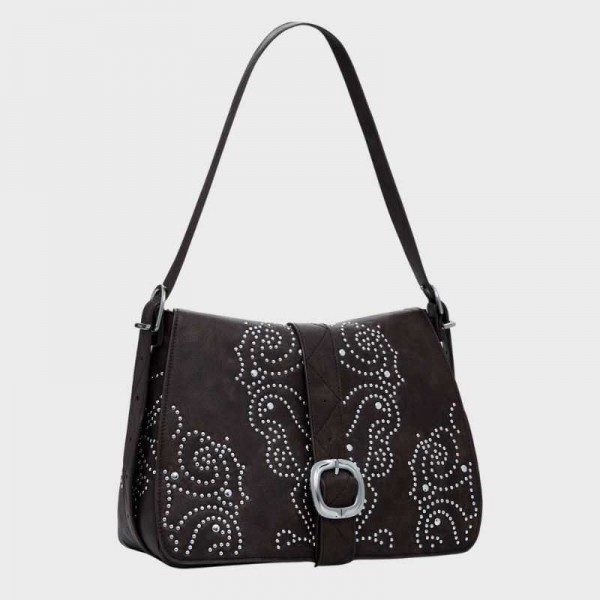 Desigual - Sac bandoulière marron à... Desigual - Sac bandoulière marron à...